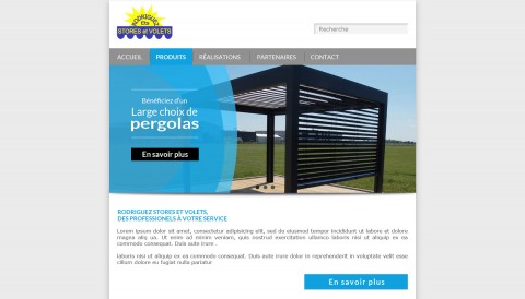 Proposition de mise en forme de la partie supérieure (header) du site Rodriguez Stores et Volets