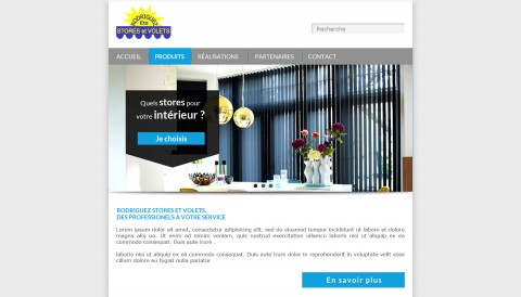 Proposition de mise en forme de la partie supérieure (header) du site Rodriguez Stores et Volets