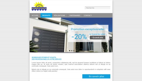 Proposition de mise en forme de la partie supérieure (header) du site Rodriguez Stores et Volets